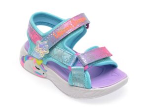 Sandale sport SKECHERS albastre, UNICORN DREAMS SANDAL, din material textil