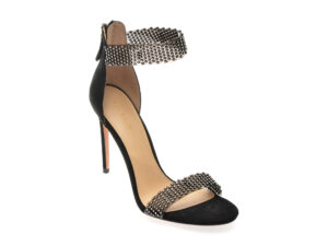Sandale elegante EPICA negre, 972889, din piele intoarsa