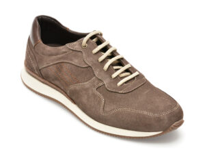 Pantofi OTTER gri, 231107, din piele intoarsa