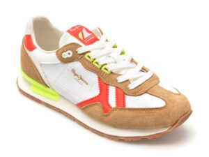 Pantofi sport PEPE JEANS bej, BRIT RETRO, din material textil