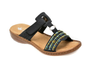 Papuci RIEKER bleumarin, 60867, din piele ecologica