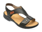 Sandale RIEKER negre, 64577, din piele naturala