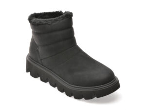 Ghete RIEKER negre, W2070, din piele naturala