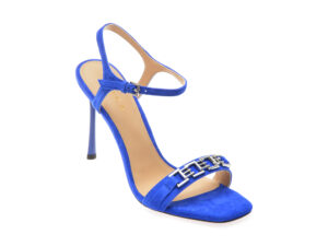 Sandale elegante EPICA albastre, 9716, din piele intoarsa
