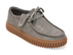 Mocasini CLARKS gri, TORHLO, din piele intoarsa