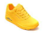 Pantofi sport SKECHERS galbeni, UNO, din piele ecologica