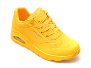 Pantofi sport SKECHERS galbeni, UNO, din piele ecologica