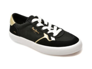 Pantofi PEPE JEANS negri, LS31556, din material textil