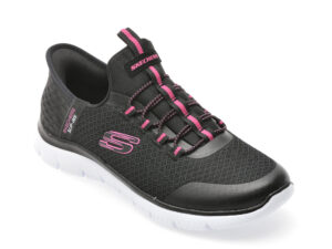 Pantofi sport SKECHERS negri, SUMMITS, din material textil