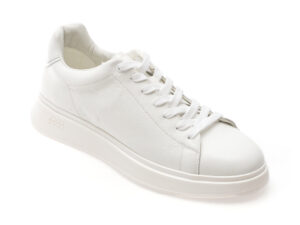 Pantofi BOSS albi, 9543, din piele naturala