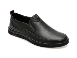 Mocasini OTTER negri, 27592, din piele naturala