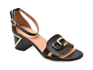 Sandale IMAGE negre, 603076, din piele naturala