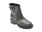 Ghete CLARKS argintii, REBELLE BUCKLE, din piele naturala