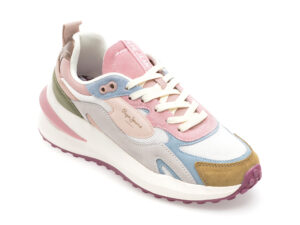 Pantofi sport PEPE JEANS multicolor, LS60013, din material textil si piele naturala