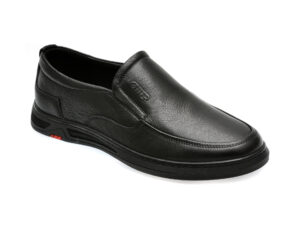 Pantofi OTTER negri, L24001, din piele naturala