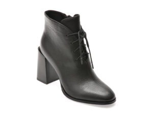 Botine EPICA negre, AY2063, din piele naturala