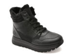 Ghete RIEKER negre, N4002, din piele ecologica