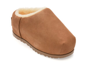 Saboti UGG maro, SLIPPER EVOLUTION, din piele intoarsa