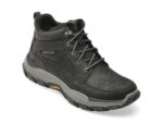 Ghete SKECHERS negre, RESPECTED, din piele naturala