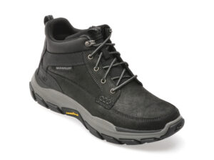 Ghete SKECHERS negre, RESPECTED, din piele naturala