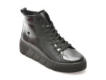 Ghete RIEKER negre, W0561, din piele ecologica