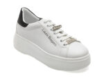 Pantofi sport LAURA BIAGIOTTI alb-negru, 8732, din piele ecologica