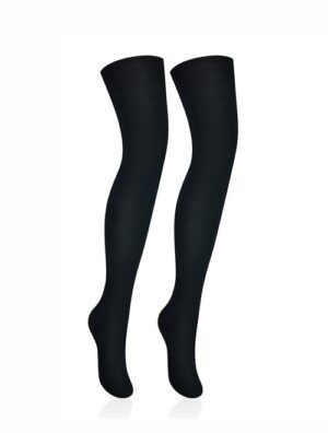 Sosete jambiere bumbac negre lungi peste genunchi Intenso 426-008