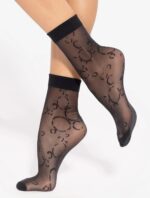 Sosete lycra negre cu model geometric Gatta Trendy WZ16 20 den