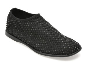 Pantofi EPICA negri, W475, din material textil