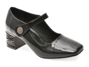 Pantofi EPICA negri, 3510071, din piele naturala lacuita