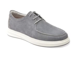 Pantofi OTTER gri, 3752, din piele intoarsa