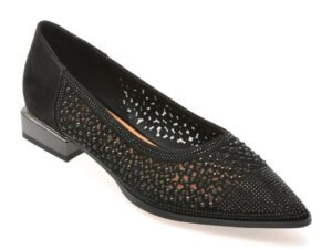 Pantofi EPICA negri, EB698, din piele intoarsa